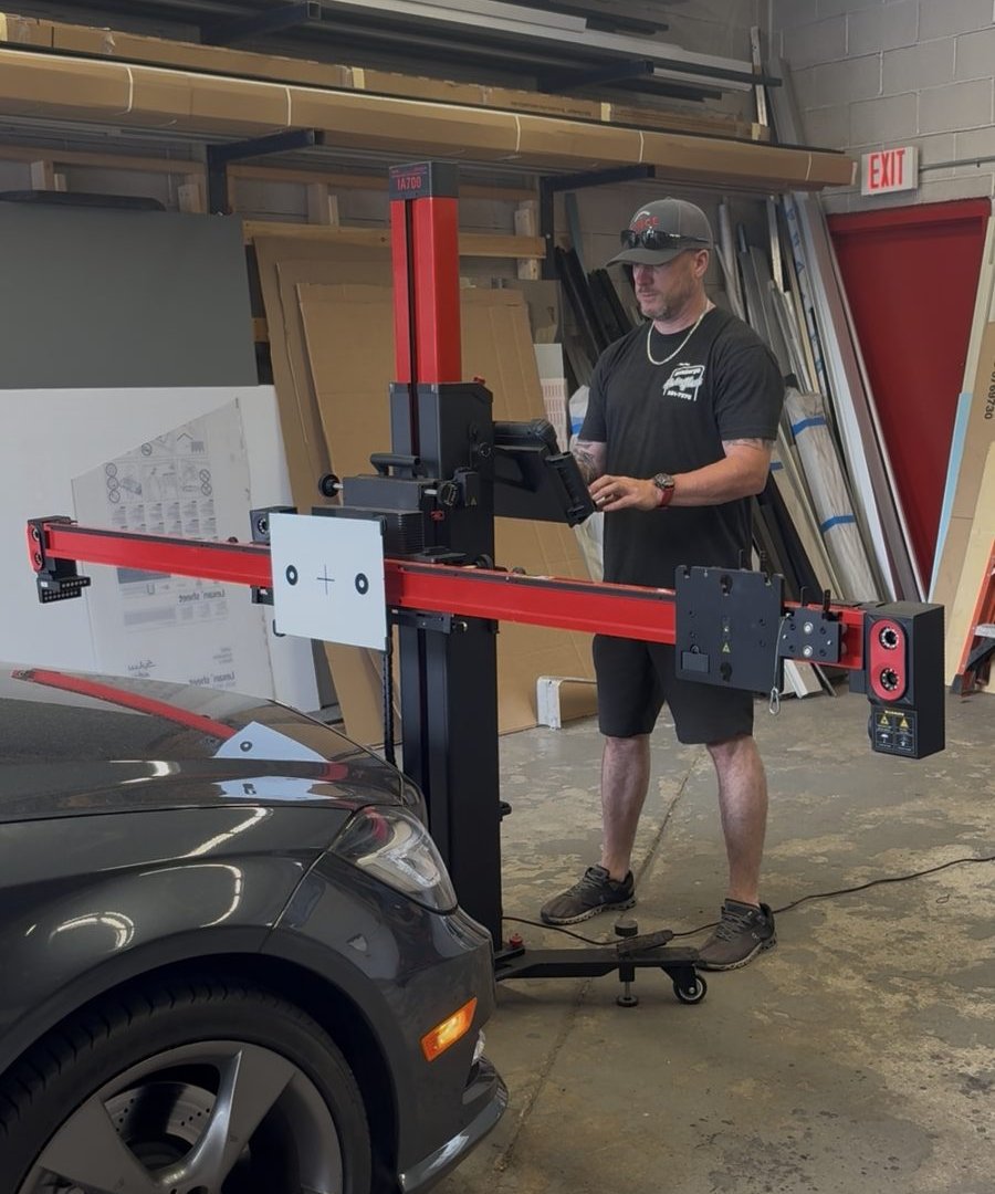 Static ADAS calibration with manufacturer target rig at the Newburgh Auto Glass shop