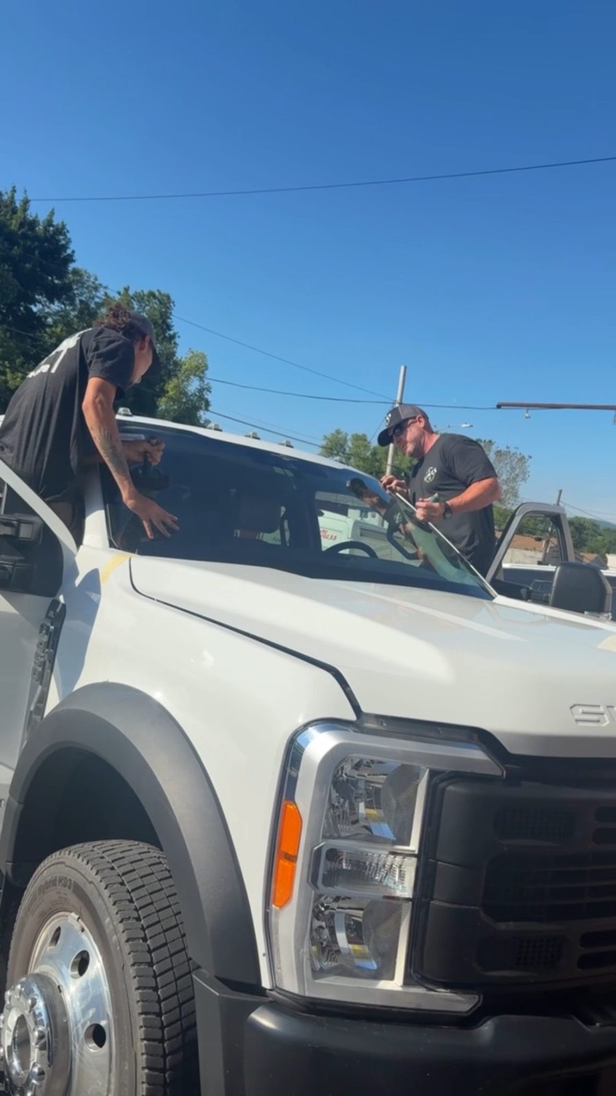 Newburgh Auto Glass replacing a commercial truck windshield